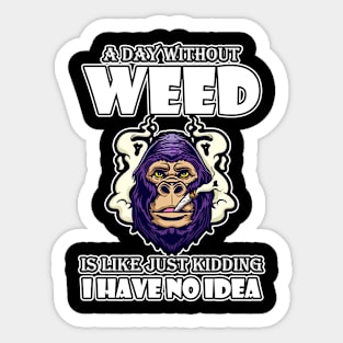 A Day Without Weed Is Like Cannabis Weed Smoking Sticker